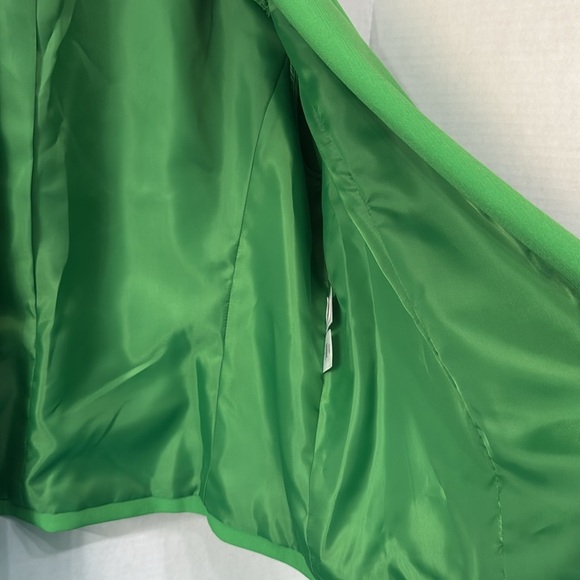 Evan-Picone Black Label Lime Green Open Front 3/4 Sleeve Blazer Workwear Size 18 - Picture 7 of 10
